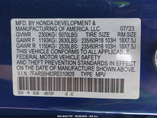 Photo 8 VIN: 7FARS6H83RE010829 - HONDA CR-V 