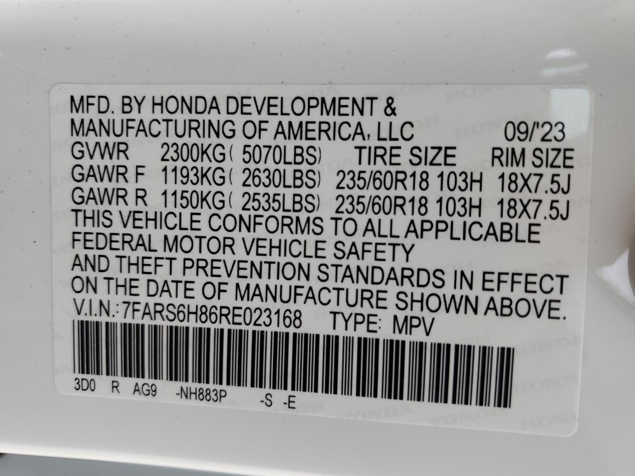 Photo 13 VIN: 7FARS6H86RE023168 - HONDA CR-V 