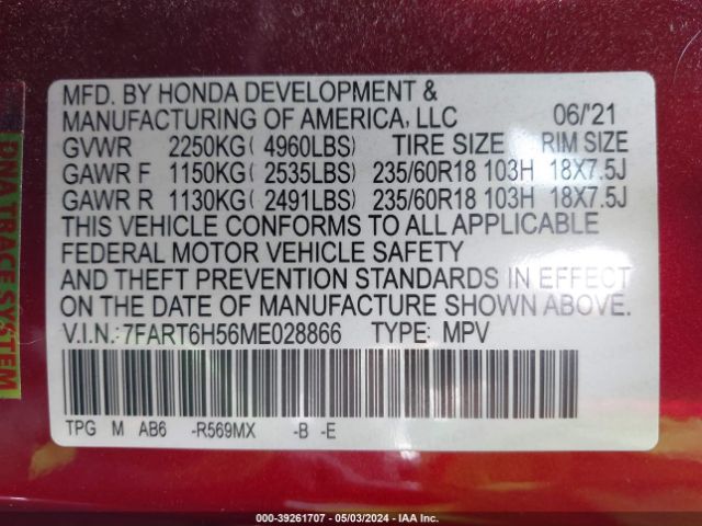 Photo 8 VIN: 7FART6H56ME028866 - HONDA CR-V 