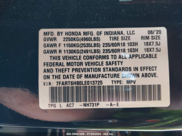 Photo 8 VIN: 7FART6H80LE013725 - HONDA CR-V 