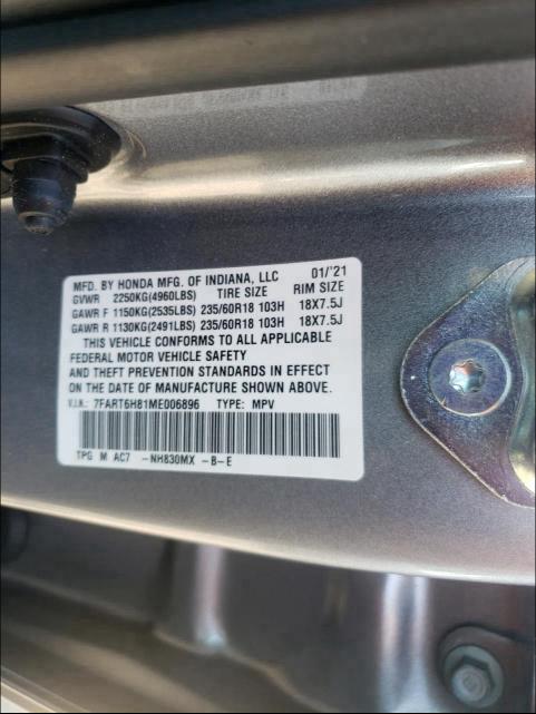 Photo 9 VIN: 7FART6H81ME006896 - HONDA CR-V EXL 