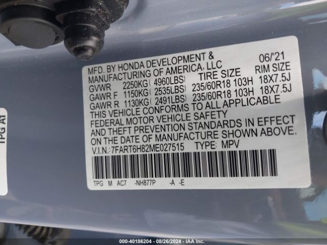 Photo 8 VIN: 7FART6H82ME027515 - HONDA CR-V 