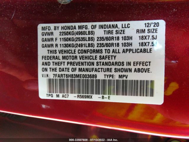 Photo 8 VIN: 7FART6H83ME003689 - HONDA CR-V HYBRID 