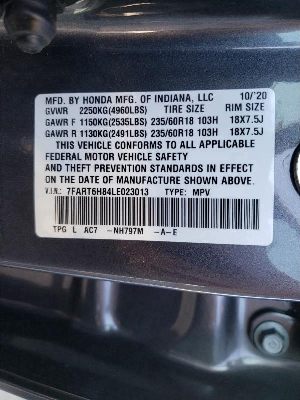 Photo 9 VIN: 7FART6H84LE023013 - HONDA CR-V EXL 