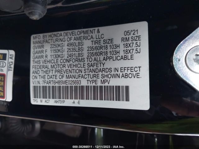 Photo 8 VIN: 7FART6H85ME025693 - HONDA CR-V 