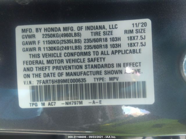 Photo 8 VIN: 7FART6H89ME000635 - HONDA CR-V HYBRID 