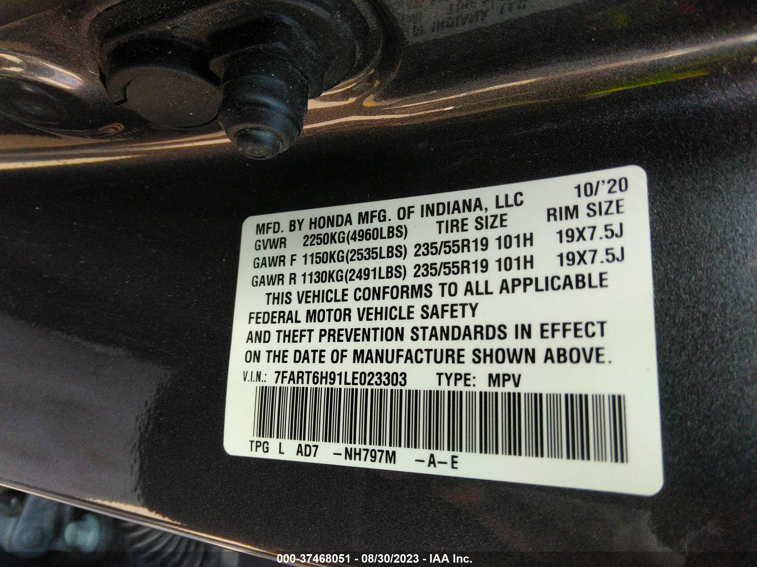 Photo 8 VIN: 7FART6H91LE023303 - HONDA CR-V 