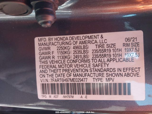 Photo 8 VIN: 7FART6H97ME029477 - HONDA CR-V 