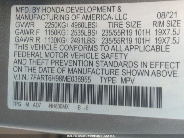 Photo 8 VIN: 7FART6H98ME036955 - HONDA CR-V HYBRID 