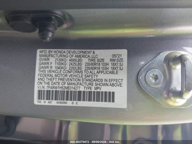 Photo 8 VIN: 7FARW1H52ME014277 - HONDA CR-V 