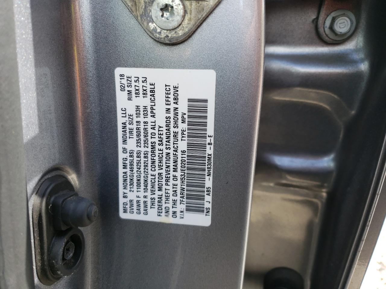 Photo 13 VIN: 7FARW1H53JE020116 - HONDA CR-V 