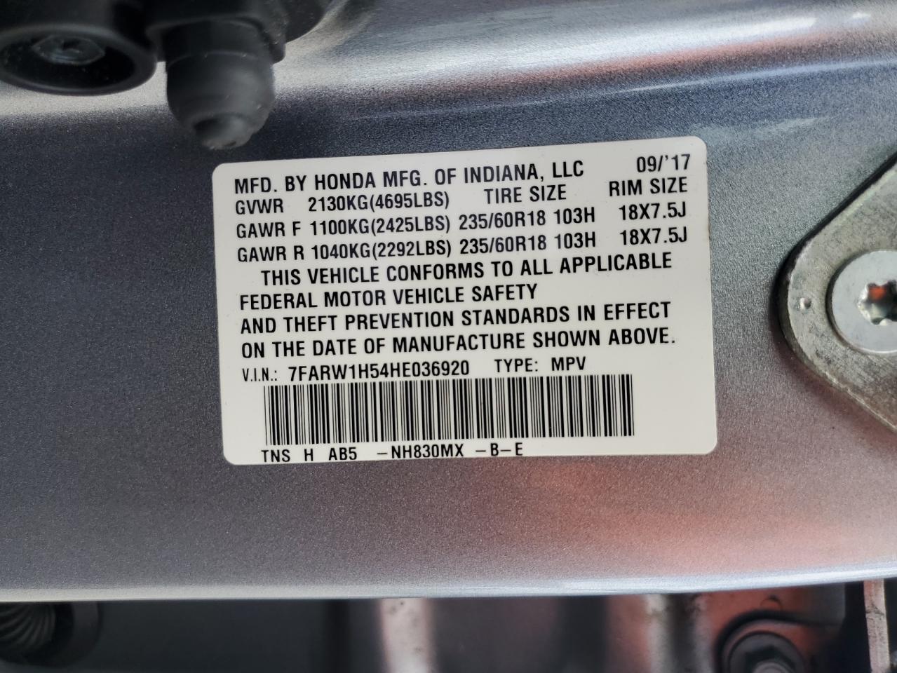 Photo 12 VIN: 7FARW1H54HE036920 - HONDA CR-V 