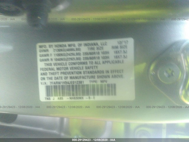 Photo 8 VIN: 7FARW1H54JE012381 - HONDA CR-V 