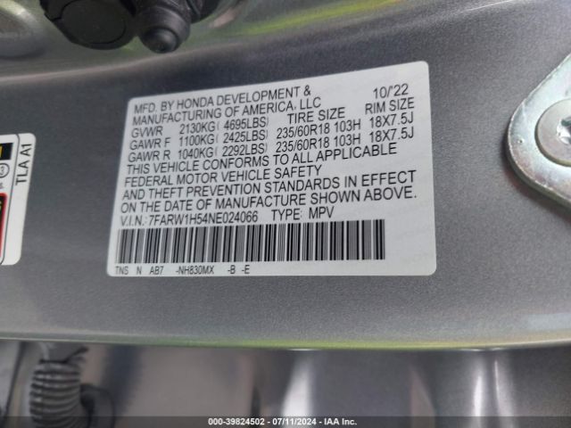 Photo 8 VIN: 7FARW1H54NE024066 - HONDA CR-V 