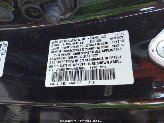 Photo 8 VIN: 7FARW1H55JE007898 - HONDA CR-V 