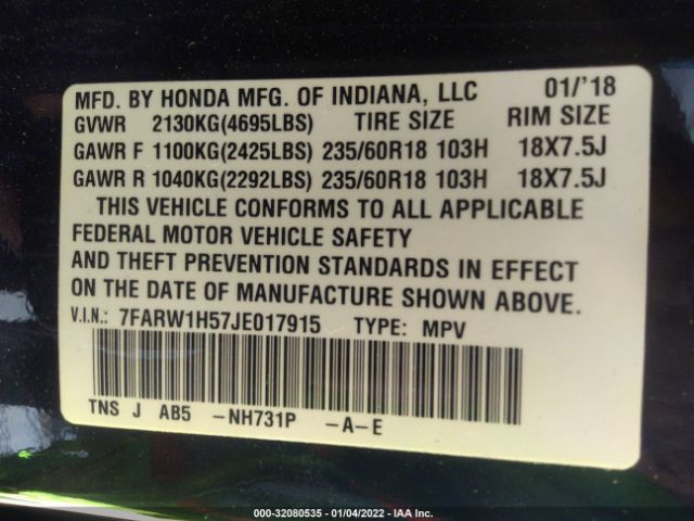 Photo 8 VIN: 7FARW1H57JE017915 - HONDA CR-V 