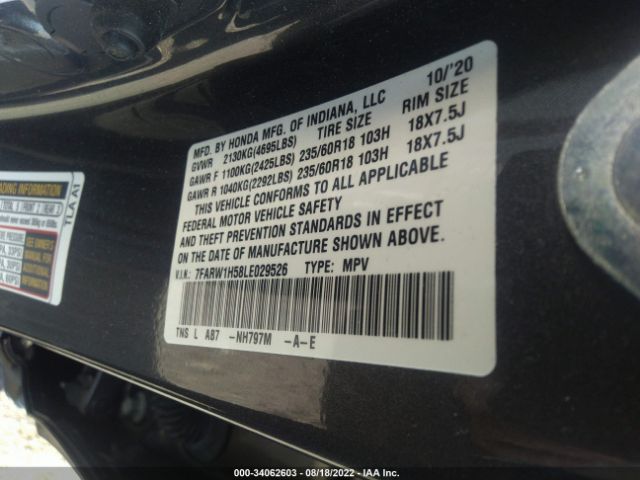 Photo 8 VIN: 7FARW1H58LE029526 - HONDA CR-V 