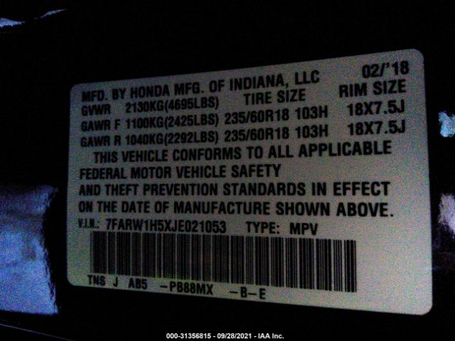 Photo 8 VIN: 7FARW1H5XJE021053 - HONDA CR-V 