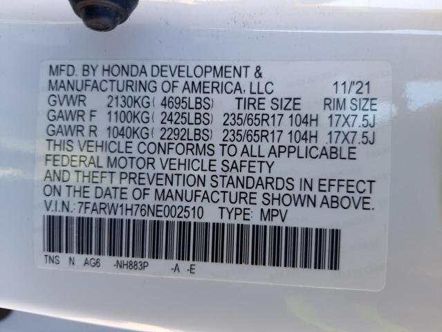 Photo 11 VIN: 7FARW1H76NE002510 - HONDA CR-V SE 