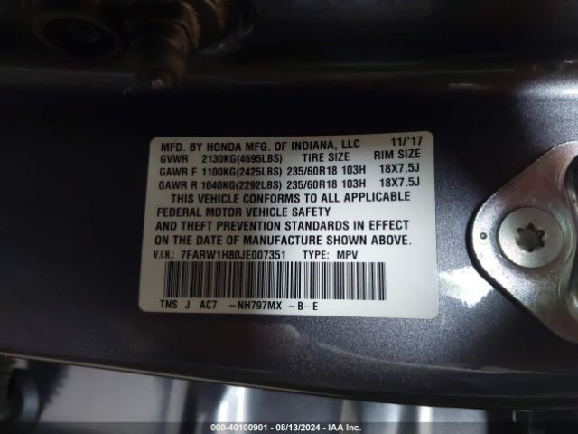 Photo 8 VIN: 7FARW1H80JE007351 - HONDA CR-V 