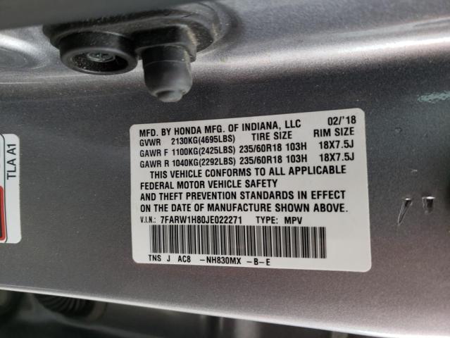 Photo 9 VIN: 7FARW1H80JE022271 - HONDA CR-V EXL 