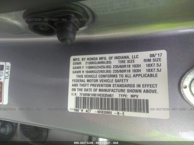 Photo 8 VIN: 7FARW1H81HE035461 - HONDA CR-V 