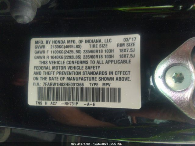 Photo 8 VIN: 7FARW1H82HE001366 - HONDA CR-V 