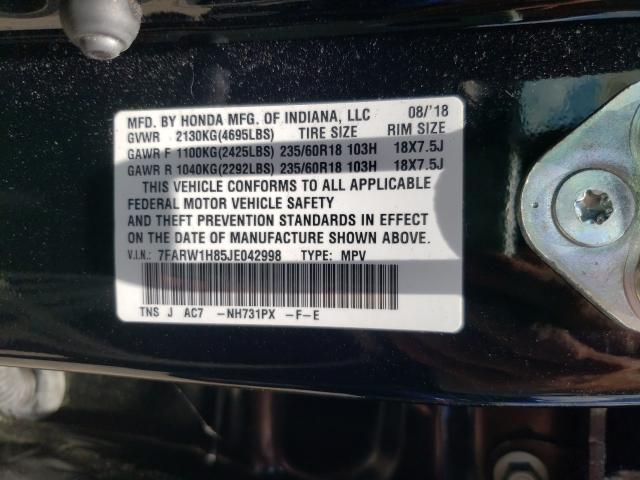 Photo 9 VIN: 7FARW1H85JE042998 - HONDA CR-V EXL 