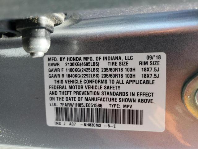 Photo 9 VIN: 7FARW1H85JE051586 - HONDA CR-V EXL 