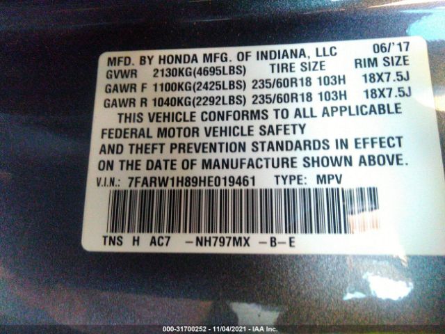 Photo 8 VIN: 7FARW1H89HE019461 - HONDA CR-V 