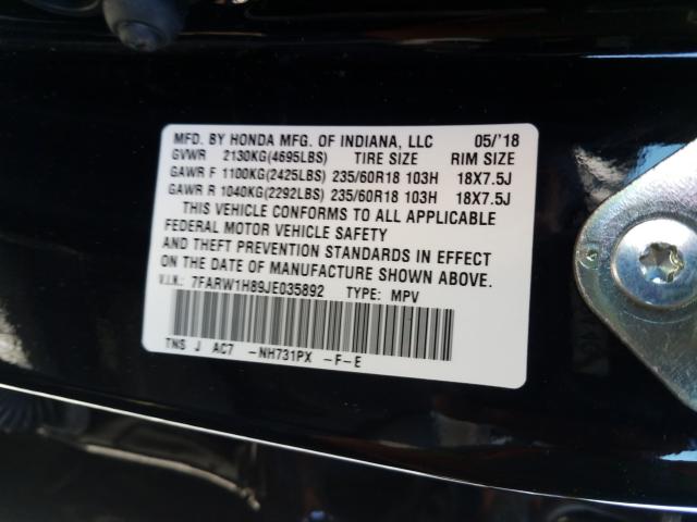 Photo 9 VIN: 7FARW1H89JE035892 - HONDA CR-V EXL 