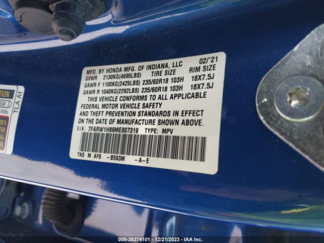 Photo 8 VIN: 7FARW1H89ME007319 - HONDA CR-V 