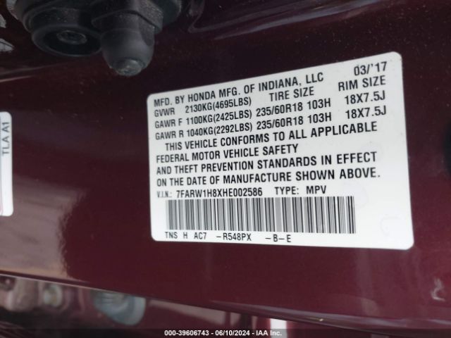 Photo 8 VIN: 7FARW1H8XHE002586 - HONDA CR-V 