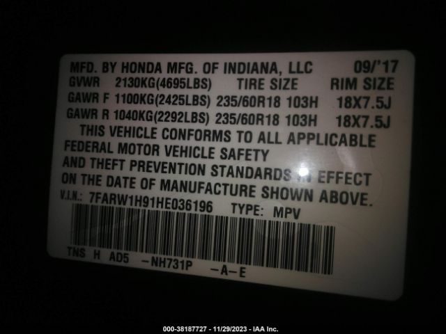 Photo 8 VIN: 7FARW1H91HE036196 - HONDA CR-V 