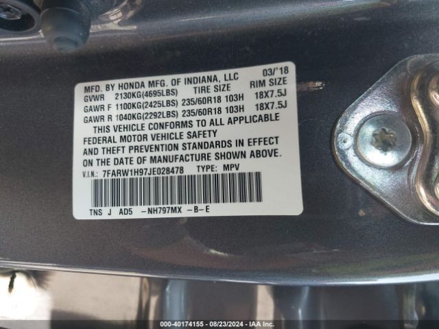 Photo 8 VIN: 7FARW1H97JE028478 - HONDA CR-V 