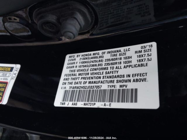 Photo 8 VIN: 7FARW2H52JE037057 - HONDA CR-V 