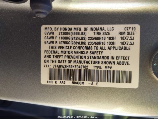 Photo 8 VIN: 7FARW2H52KE042762 - HONDA CR-V 