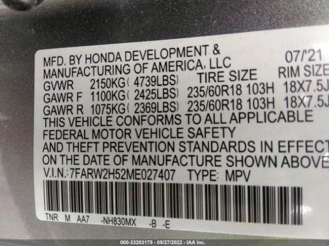 Photo 8 VIN: 7FARW2H52ME027407 - HONDA CR-V 