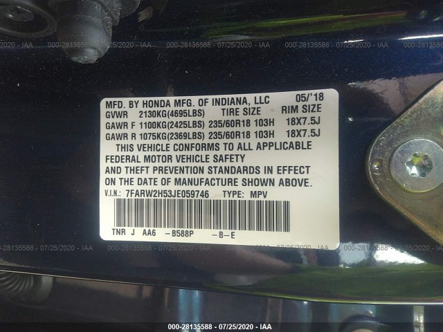 Photo 8 VIN: 7FARW2H53JE059746 - HONDA CR-V 