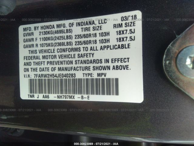 Photo 8 VIN: 7FARW2H54JE040283 - HONDA CR-V 