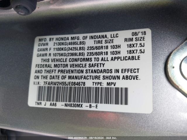 Photo 8 VIN: 7FARW2H55JE084678 - HONDA CR-V 