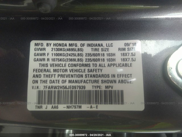 Photo 8 VIN: 7FARW2H56JE097939 - HONDA CR-V 