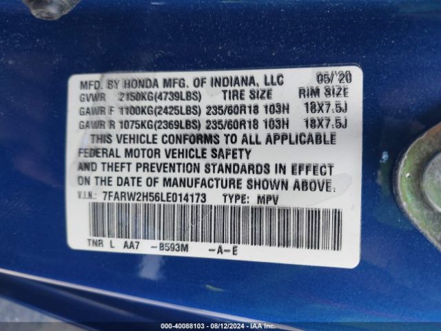 Photo 8 VIN: 7FARW2H56LE014173 - HONDA CR-V 