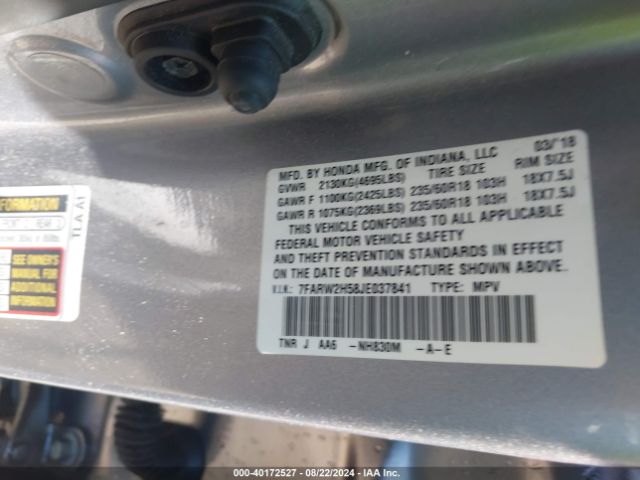 Photo 8 VIN: 7FARW2H58JE037841 - HONDA CR-V 