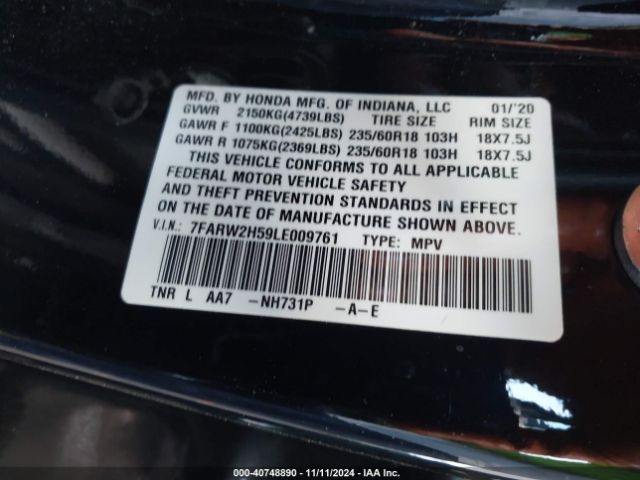 Photo 8 VIN: 7FARW2H59LE009761 - HONDA CR-V 