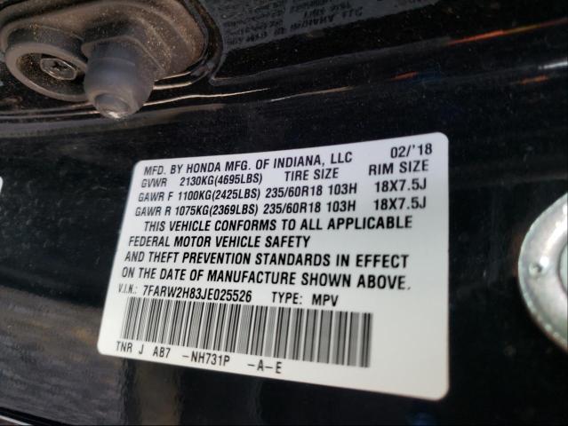 Photo 9 VIN: 7FARW2H83JE025526 - HONDA CR-V EXL 