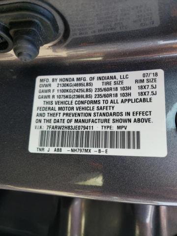 Photo 9 VIN: 7FARW2H83JE079411 - HONDA CR-V EXL 