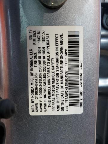 Photo 11 VIN: 7FARW2H84KE051537 - HONDA CR-V EXL 