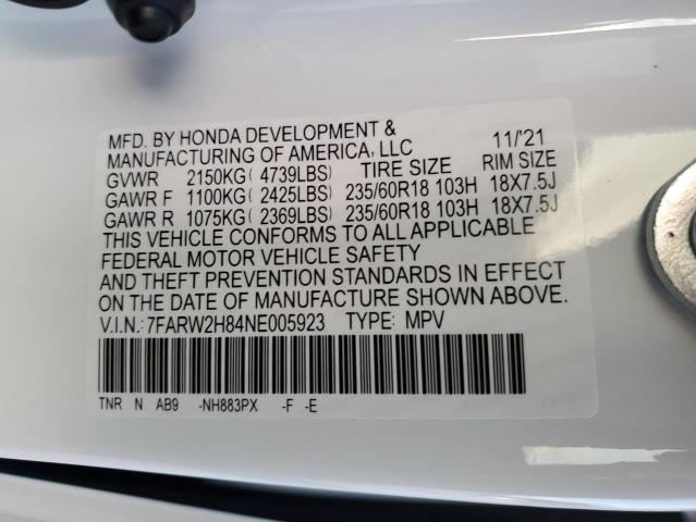 Photo 9 VIN: 7FARW2H84NE005923 - HONDA CR-V EXL 