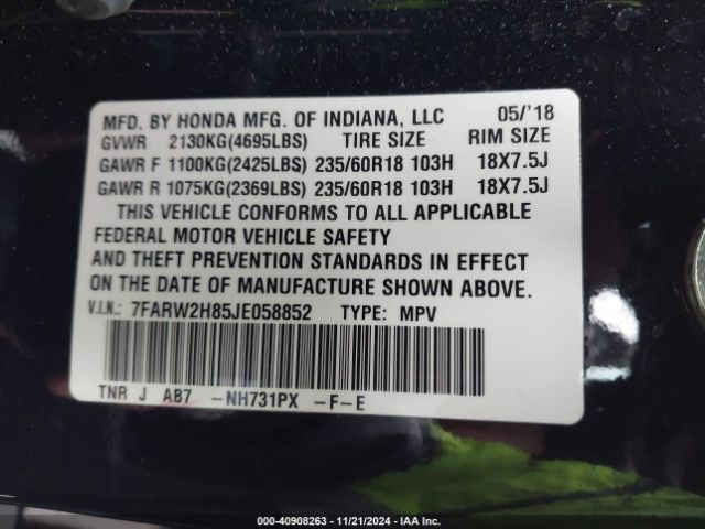 Photo 8 VIN: 7FARW2H85JE058852 - HONDA CR-V 